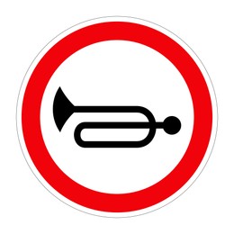 Illustration of Traffic sign NO HONKING on white background, illustration