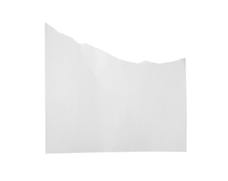 Photo of Piece of blank notebook paper isolated on white. Space for design