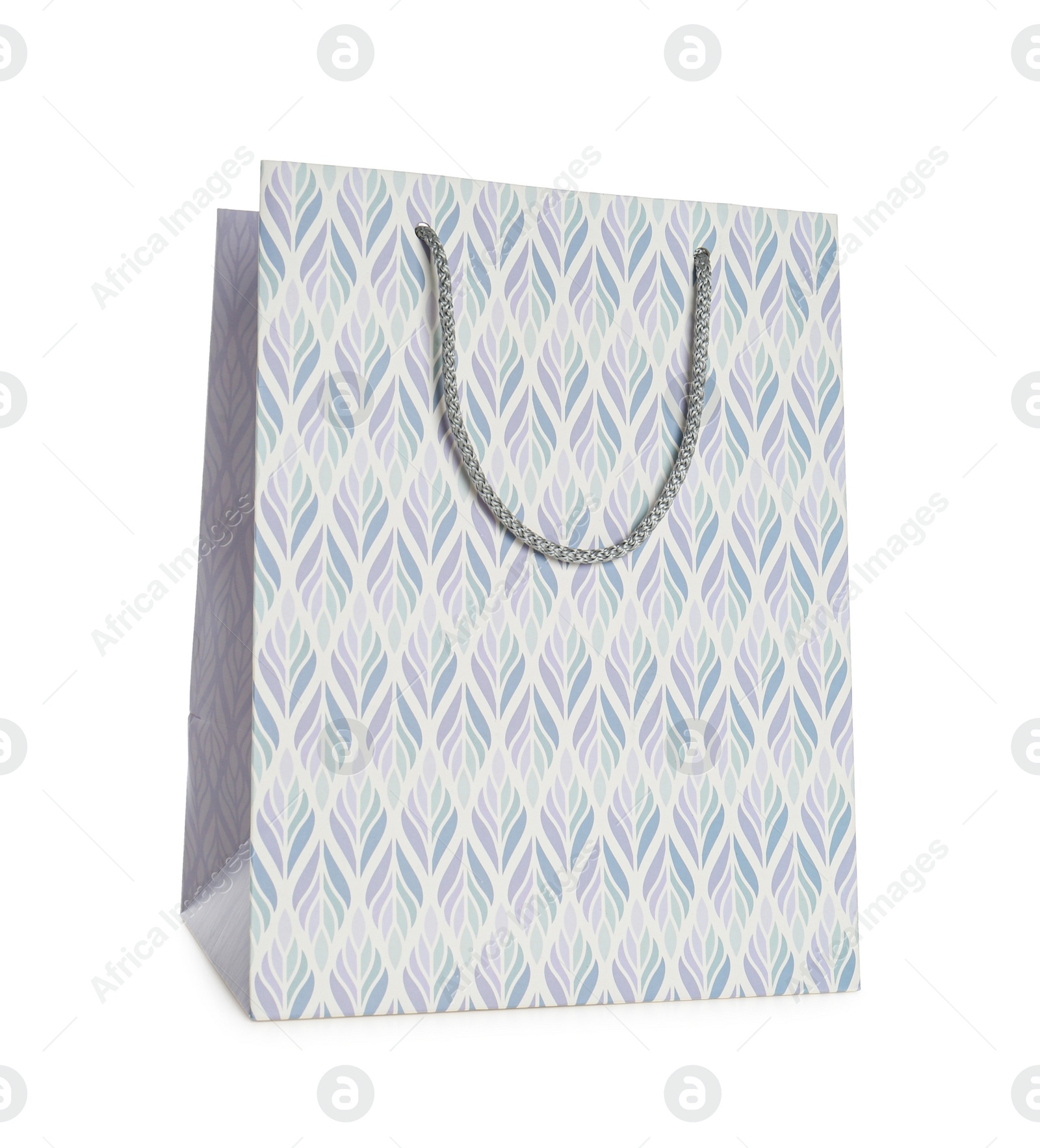 Photo of Stylish gift paper bag isolated on white