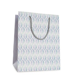 Photo of Stylish gift paper bag isolated on white