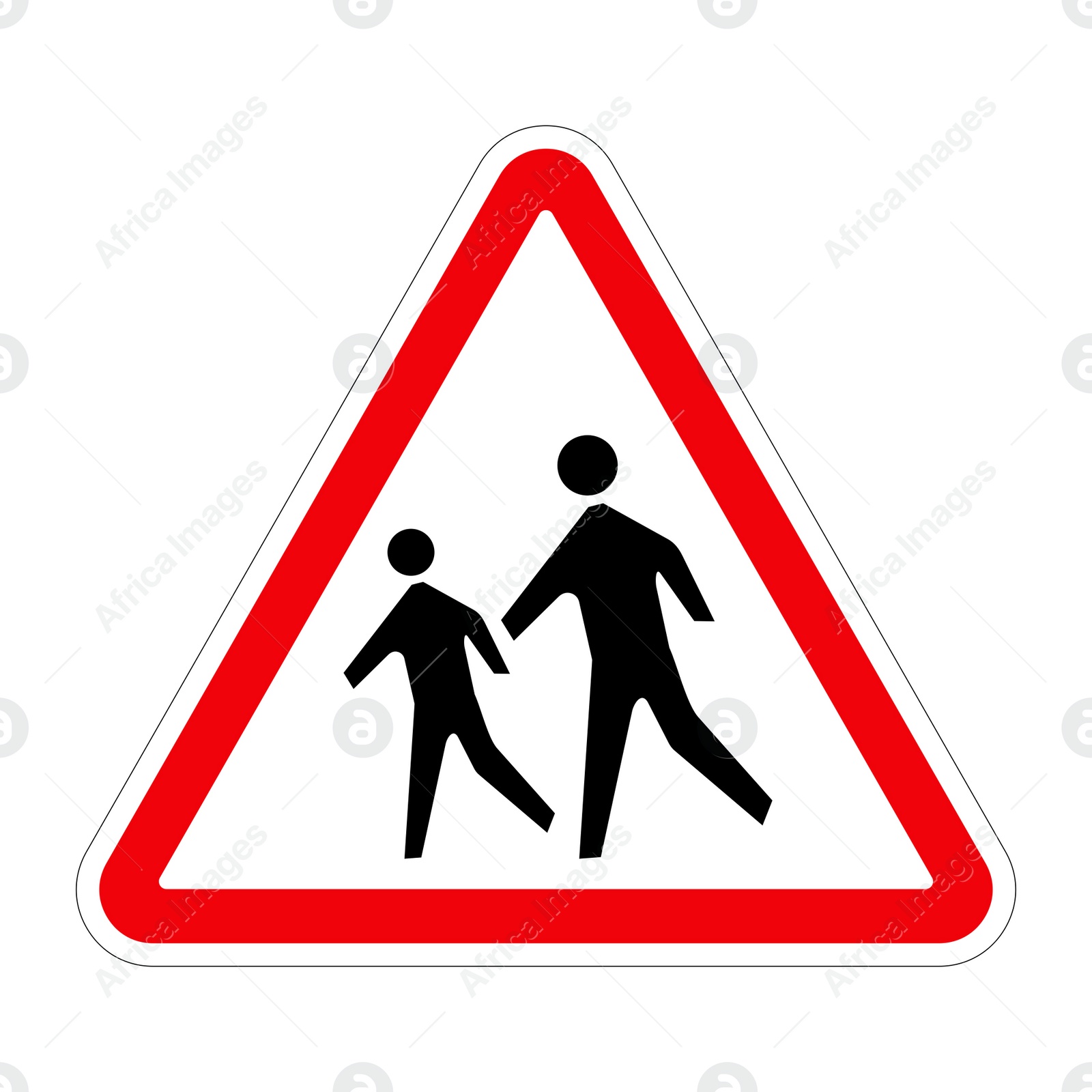 Illustration of Traffic sign SCHOOL CROSSWALK on white background, illustration