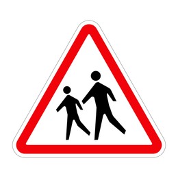 Illustration of Traffic sign SCHOOL CROSSWALK on white background, illustration