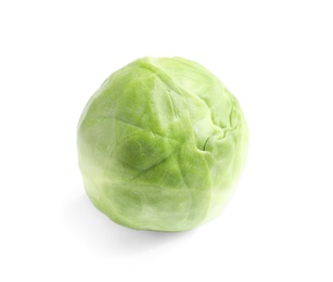 Photo of Fresh tasty Brussels sprout on white background