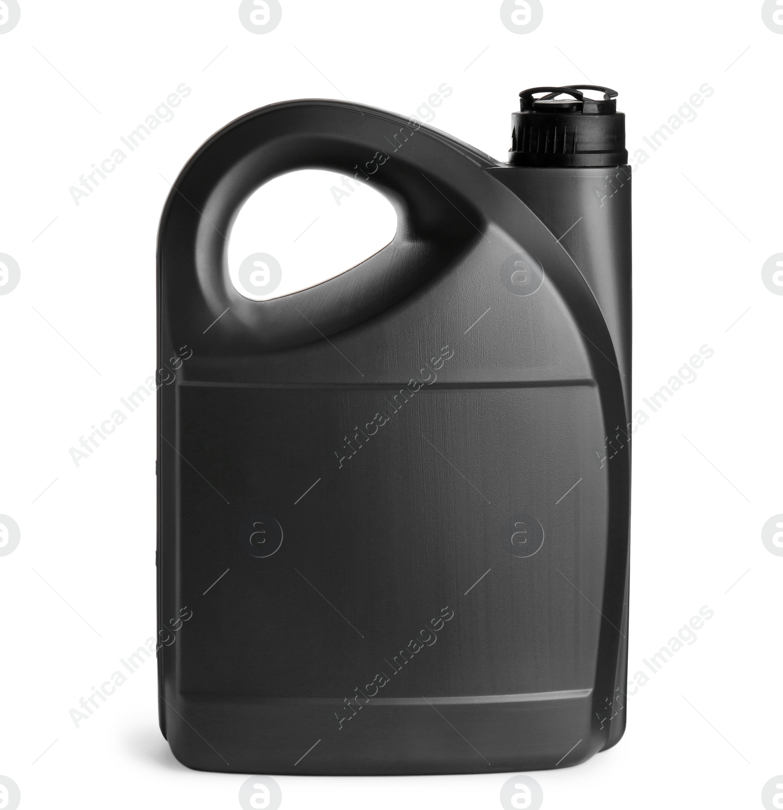 Photo of Blank black canister of car product isolated on white