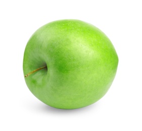 Photo of Fresh ripe green apple on white background