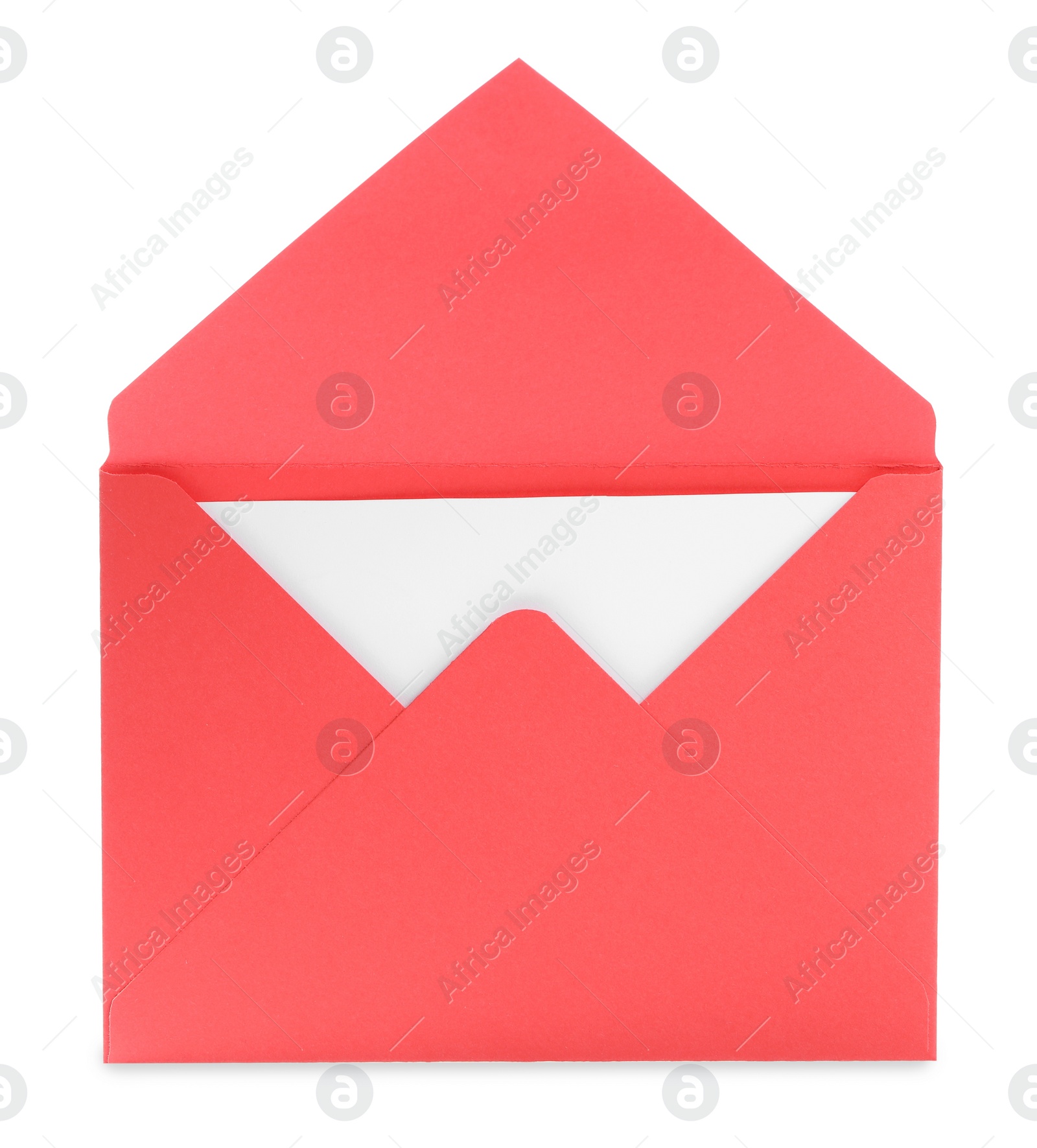 Photo of Letter envelope with card on white background