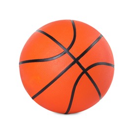 Photo of One orange basketball ball isolated on white