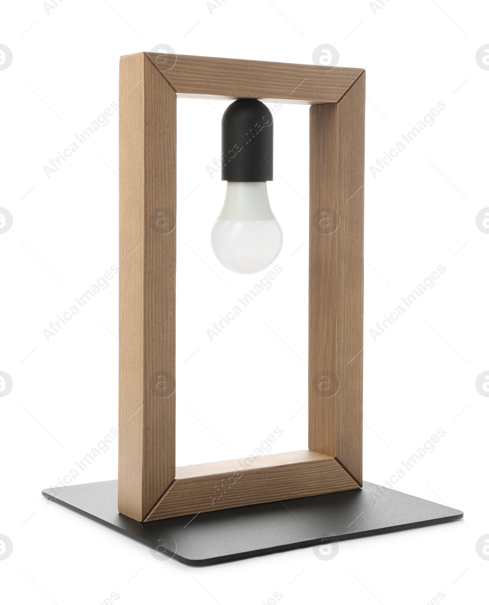 Photo of Modern lamp on white background. Idea for interior design