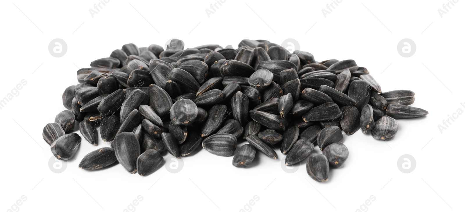 Photo of Pile of sunflower seeds isolated on white