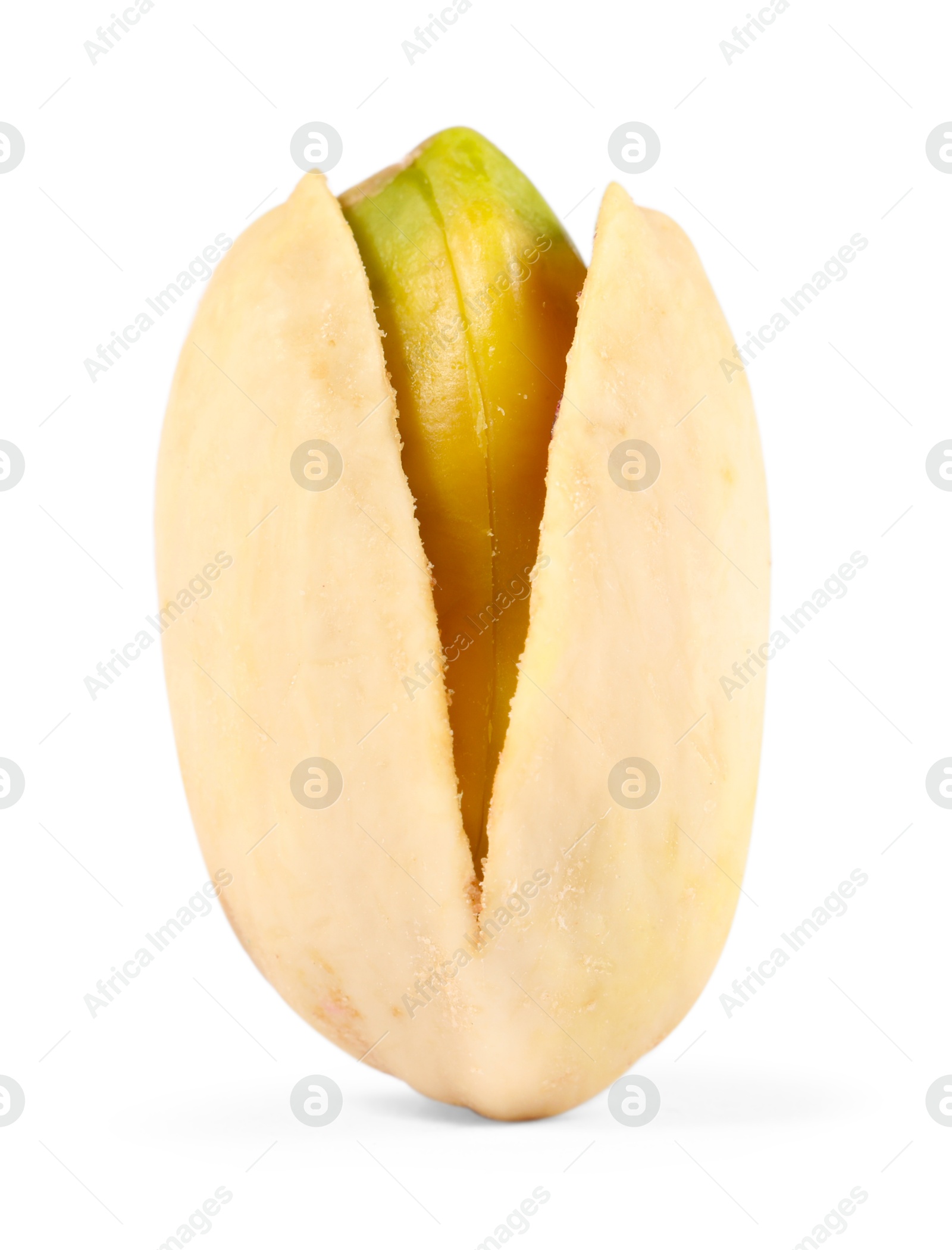 Photo of One tasty pistachio nut isolated on white