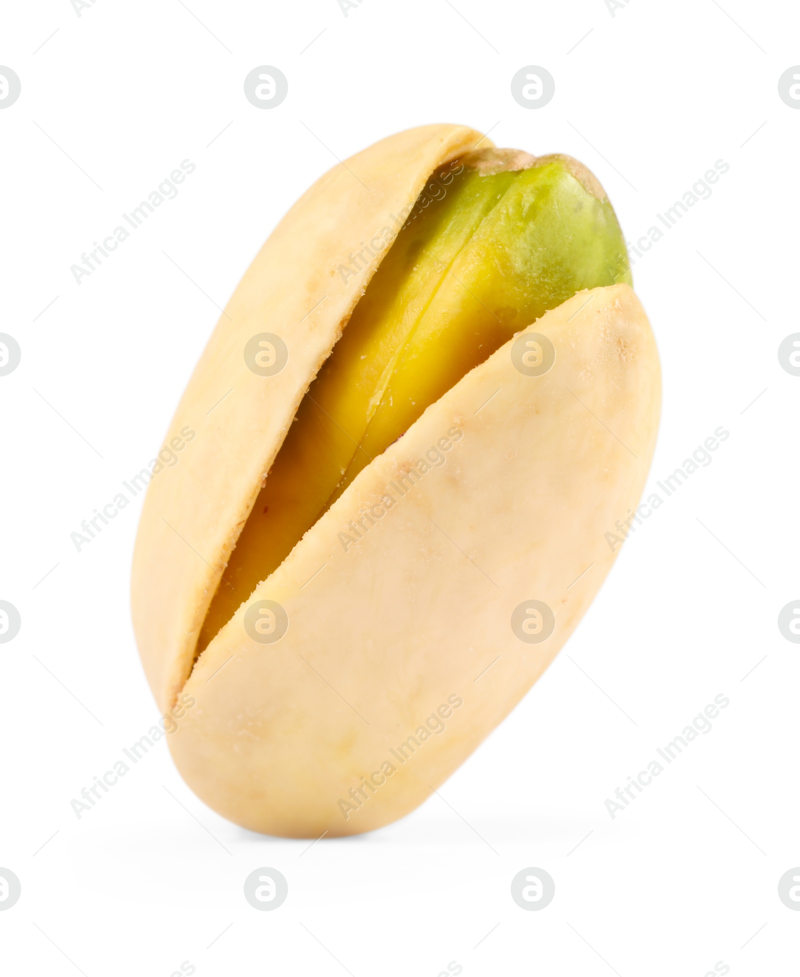 Photo of One tasty pistachio nut isolated on white