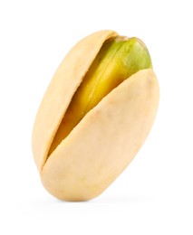 Photo of One tasty pistachio nut isolated on white