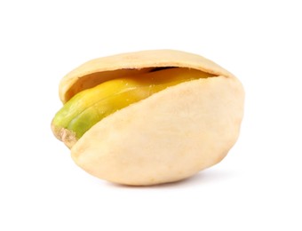 Photo of One tasty pistachio nut isolated on white