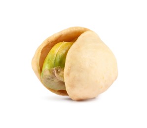 Photo of One tasty pistachio nut isolated on white