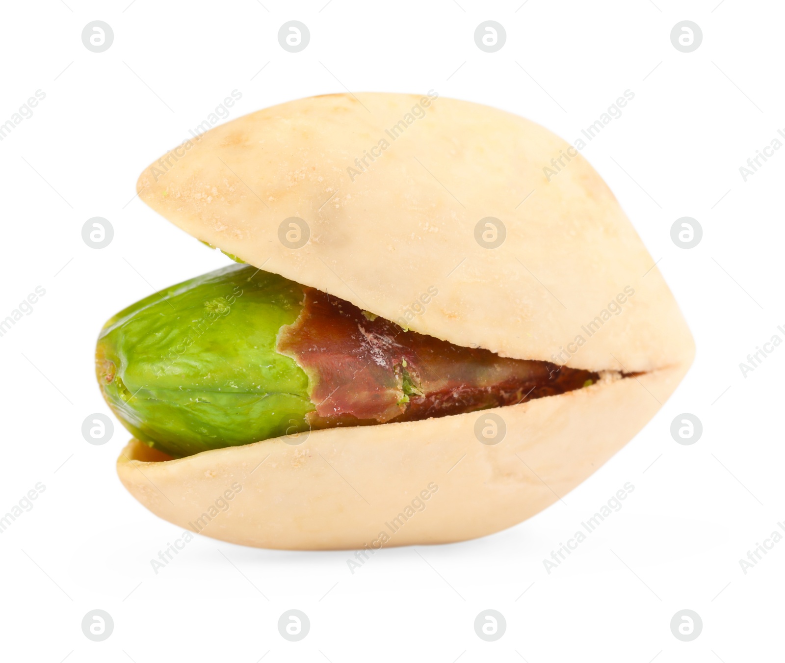 Photo of One tasty pistachio nut isolated on white