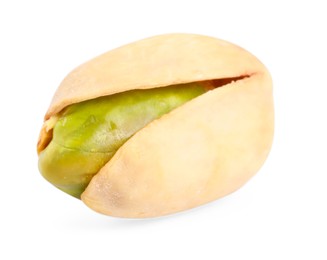 Photo of One tasty pistachio nut isolated on white