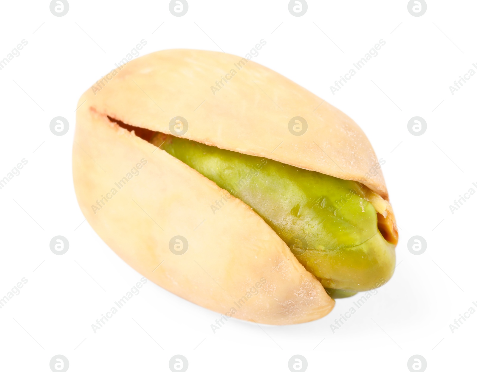 Photo of One tasty pistachio nut isolated on white