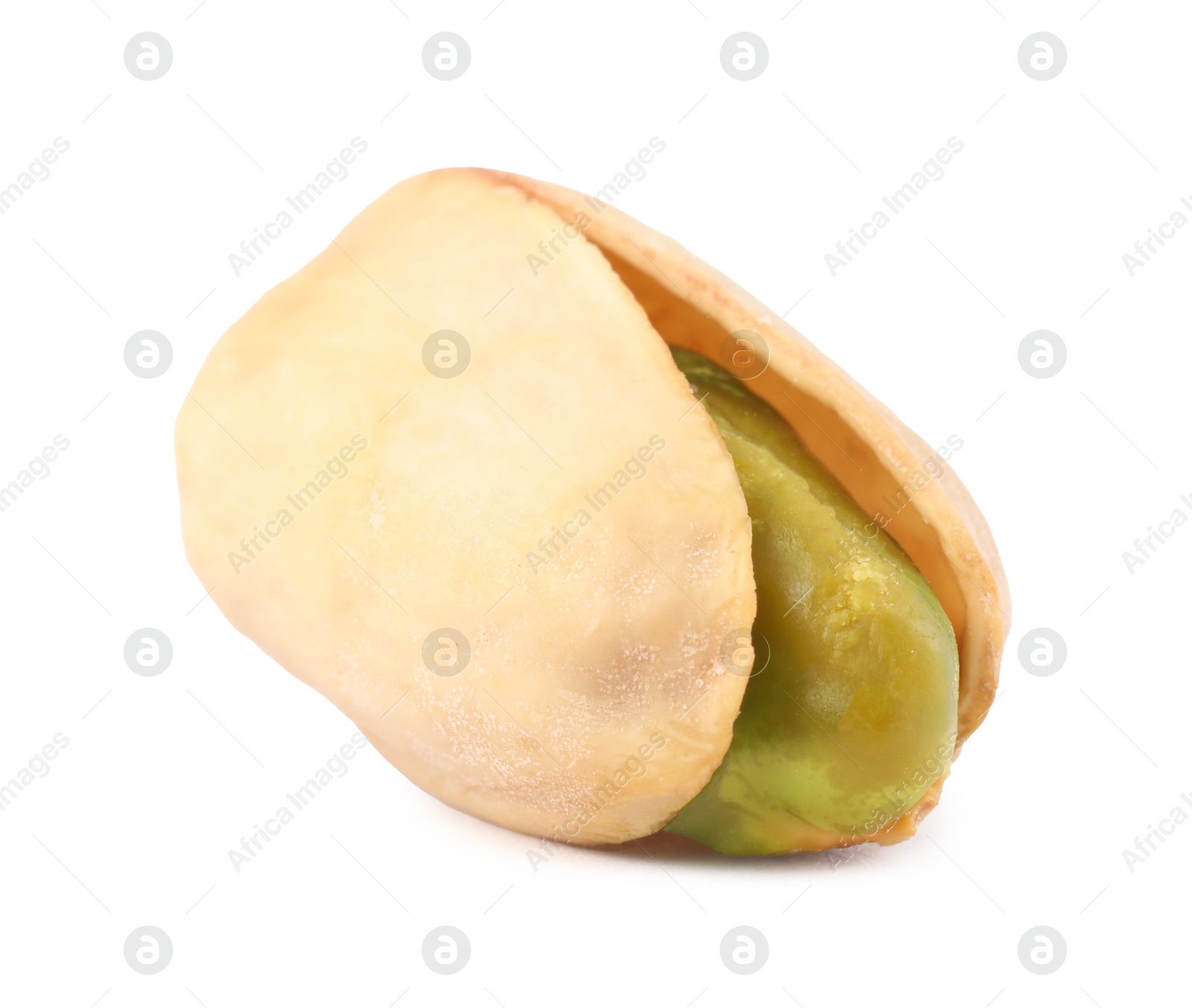 Photo of One tasty pistachio nut isolated on white