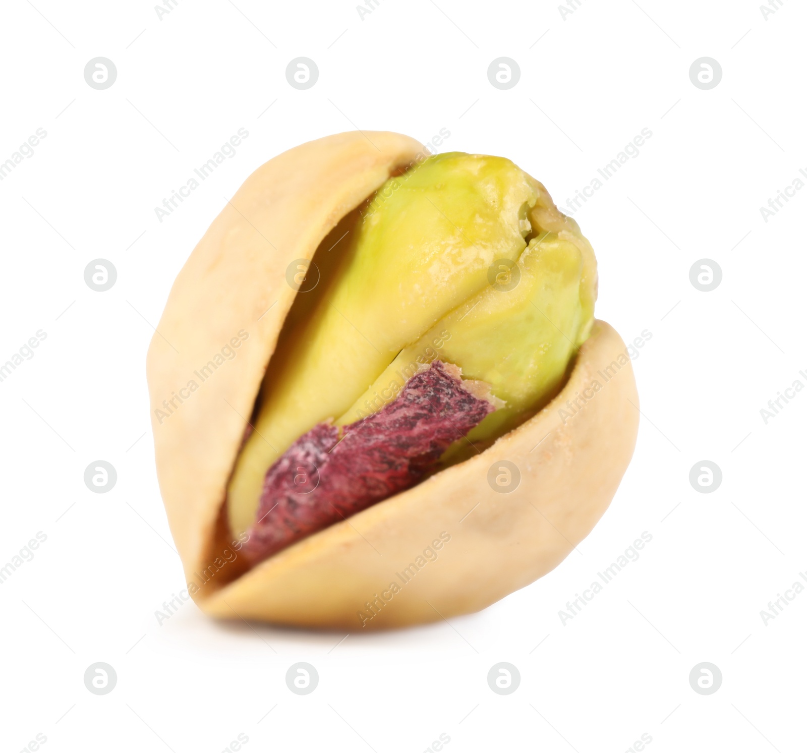 Photo of One tasty pistachio nut isolated on white