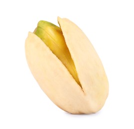 Photo of One tasty pistachio nut isolated on white