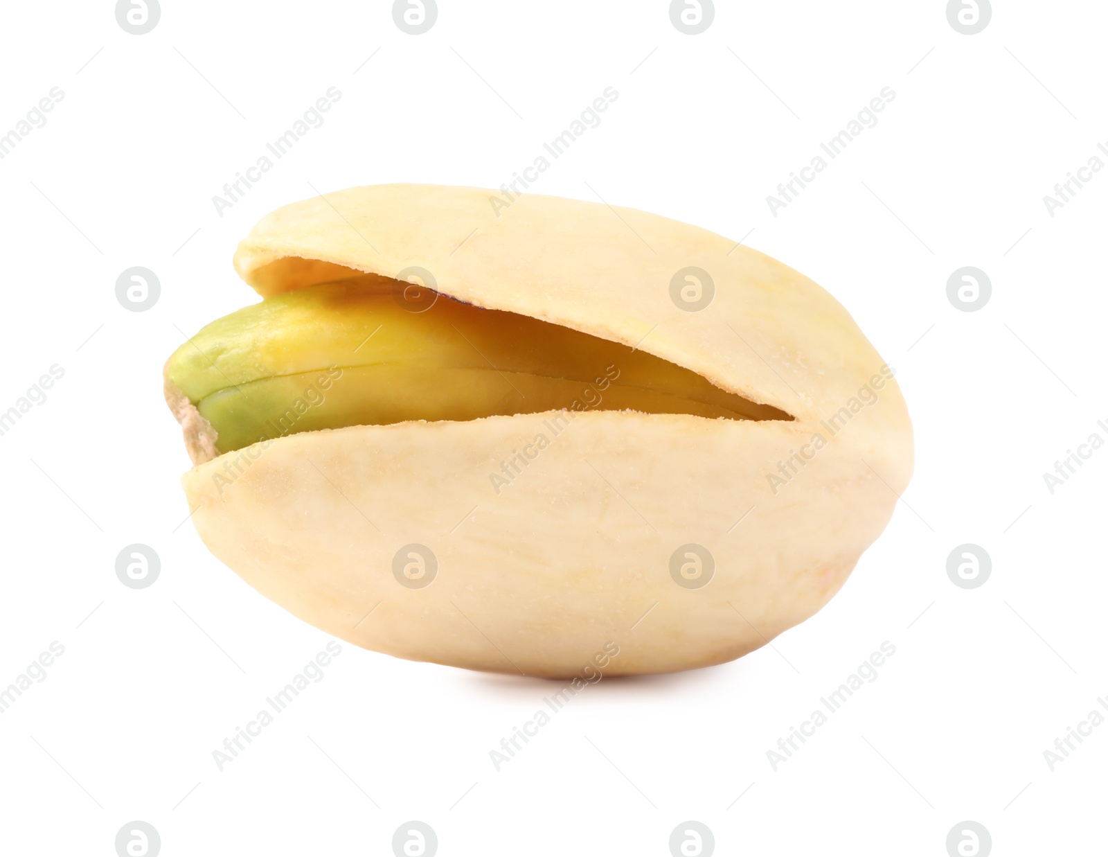 Photo of One tasty pistachio nut isolated on white