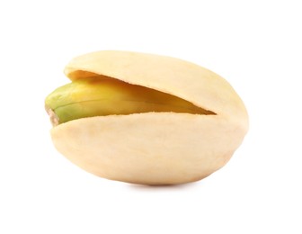 Photo of One tasty pistachio nut isolated on white