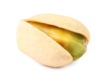 Photo of One tasty pistachio nut isolated on white