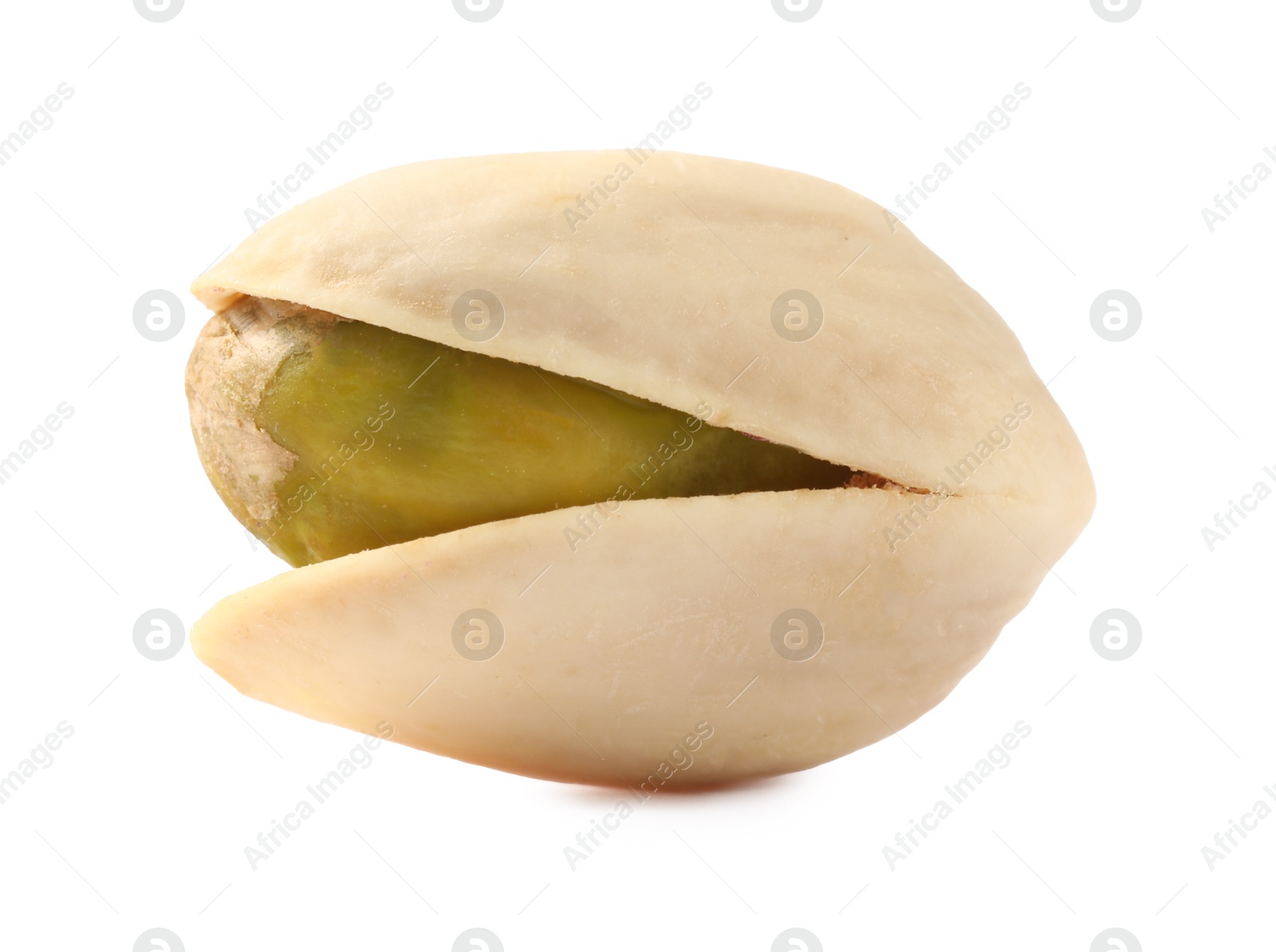 Photo of One tasty pistachio nut isolated on white