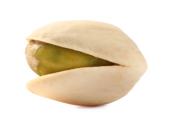 Photo of One tasty pistachio nut isolated on white