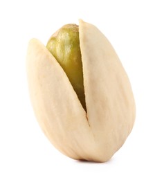 Photo of One tasty pistachio nut isolated on white