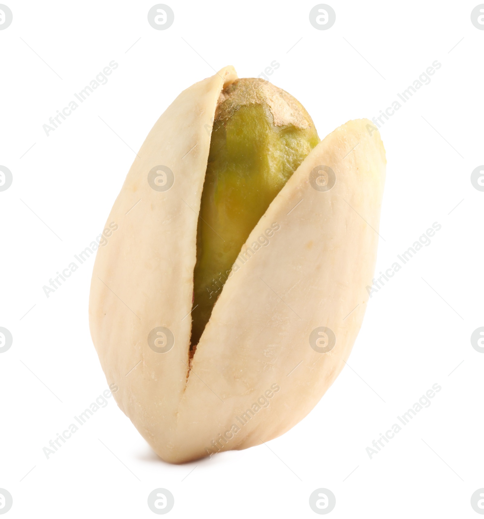 Photo of One tasty pistachio nut isolated on white