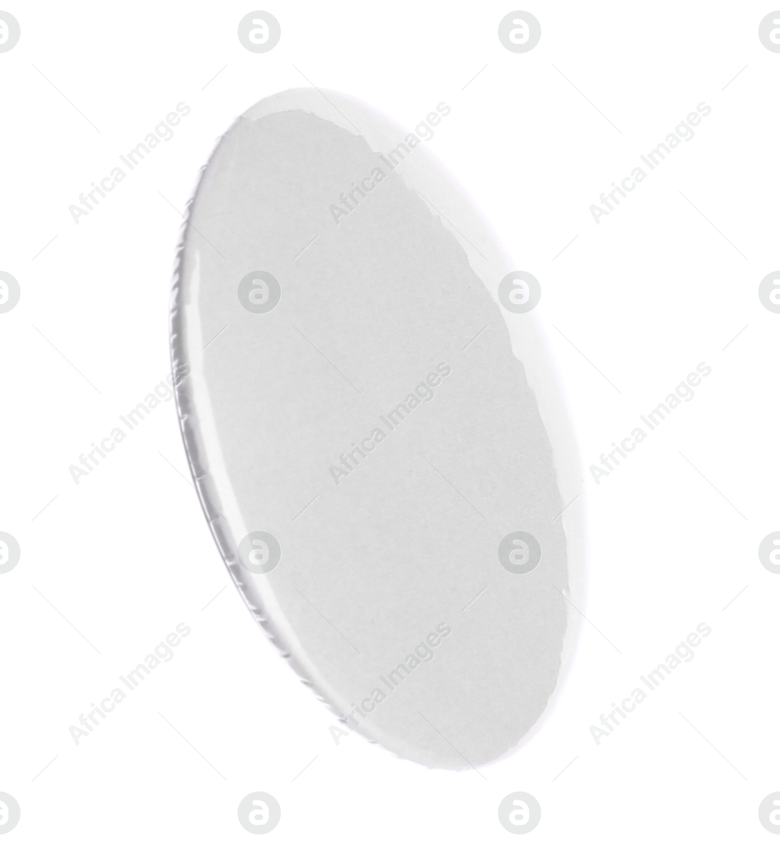 Photo of One grey button badge isolated on white