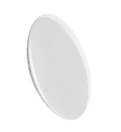 Photo of One grey button badge isolated on white