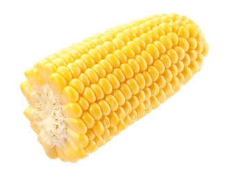 Half of fresh corncob isolated on white