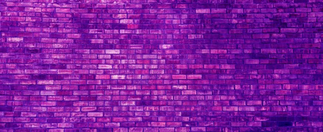 Image of Violet gradient brick wall, banner design. Halloween background