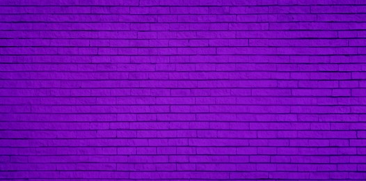 Violet blue brick wall, banner design. Halloween background