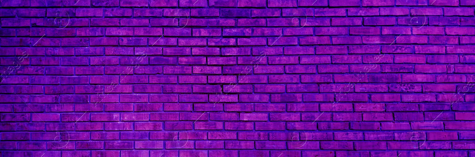 Image of Violet blue brick wall, banner design. Halloween background