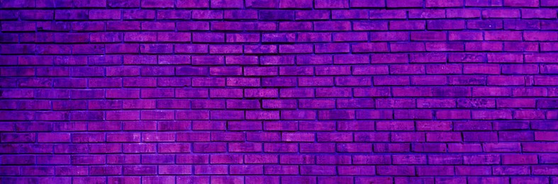 Image of Violet blue brick wall, banner design. Halloween background