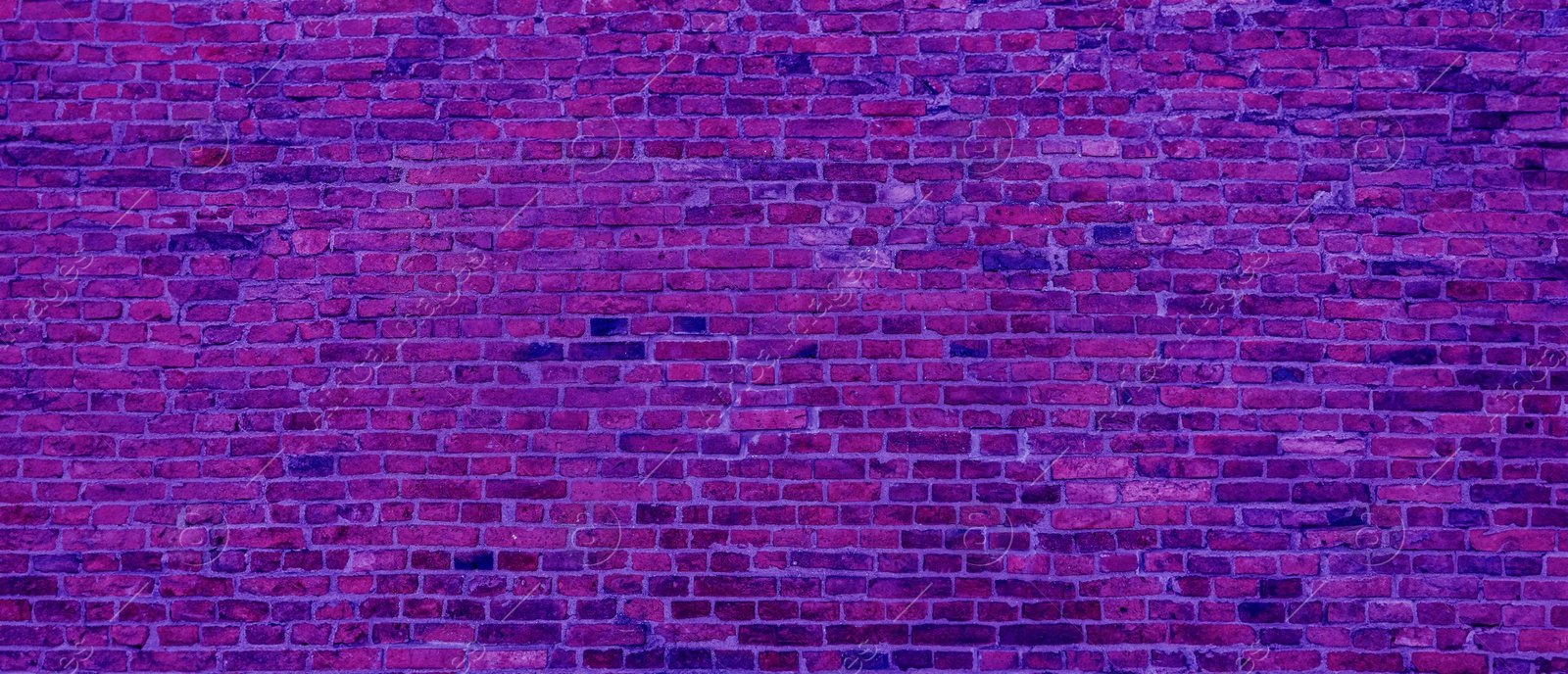 Image of Violet blue brick wall, banner design. Halloween background