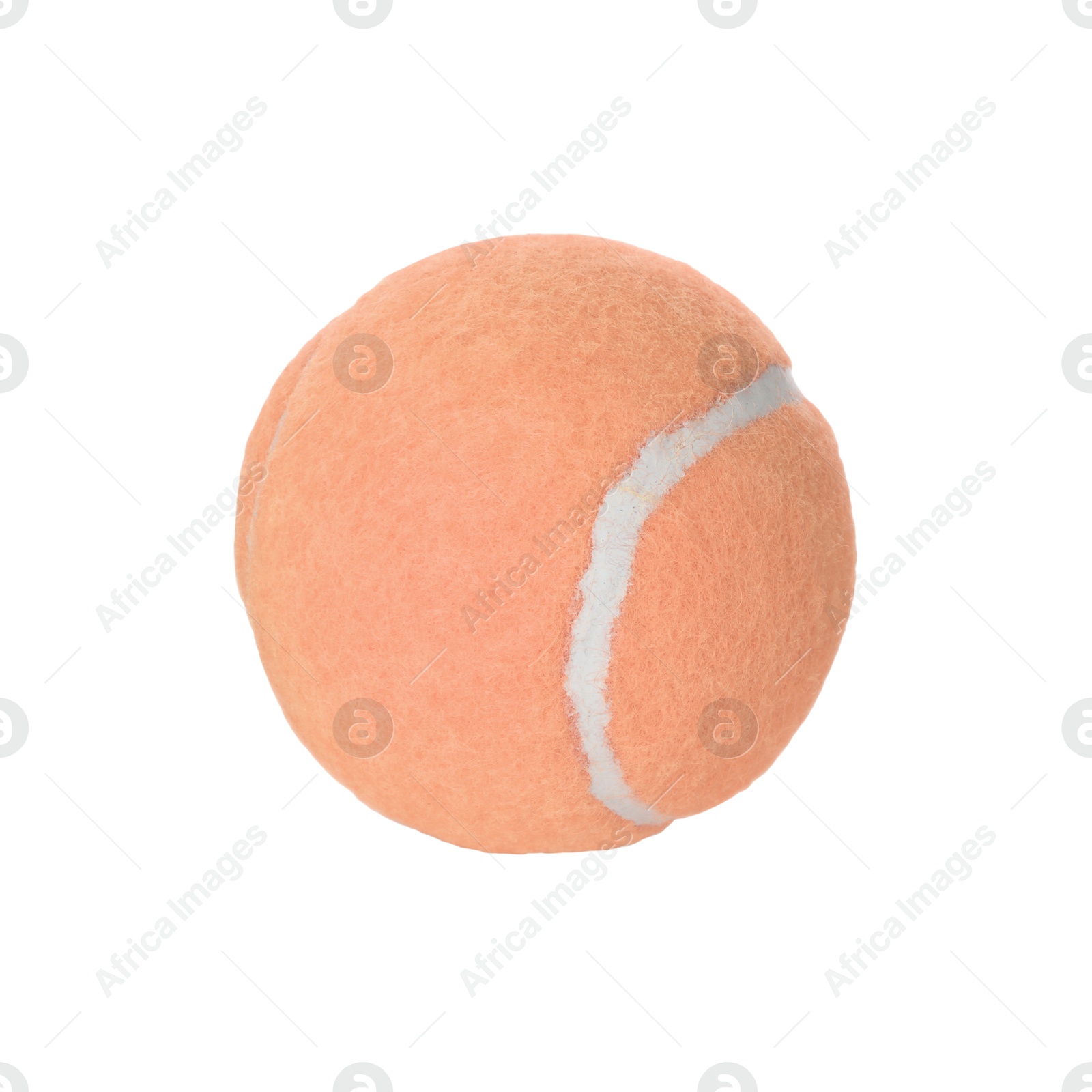 Image of One beige tennis ball isolated on white