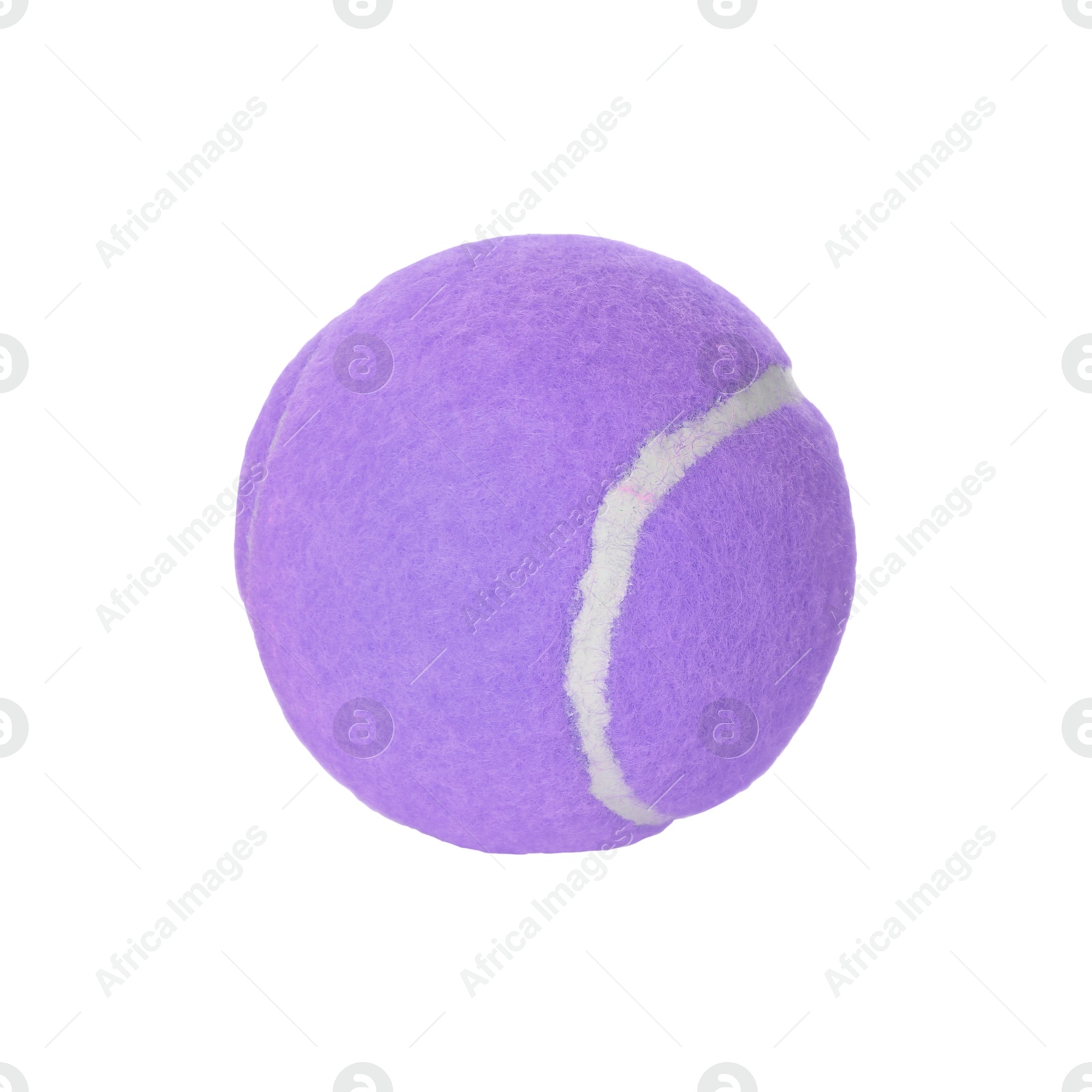 Image of One violet tennis ball isolated on white