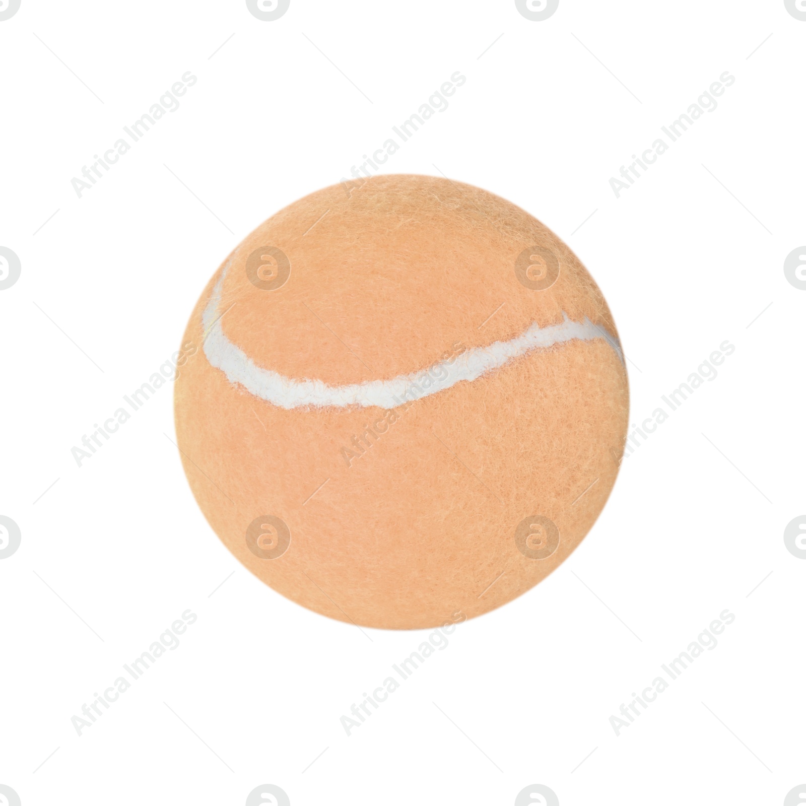 Image of One beige tennis ball isolated on white