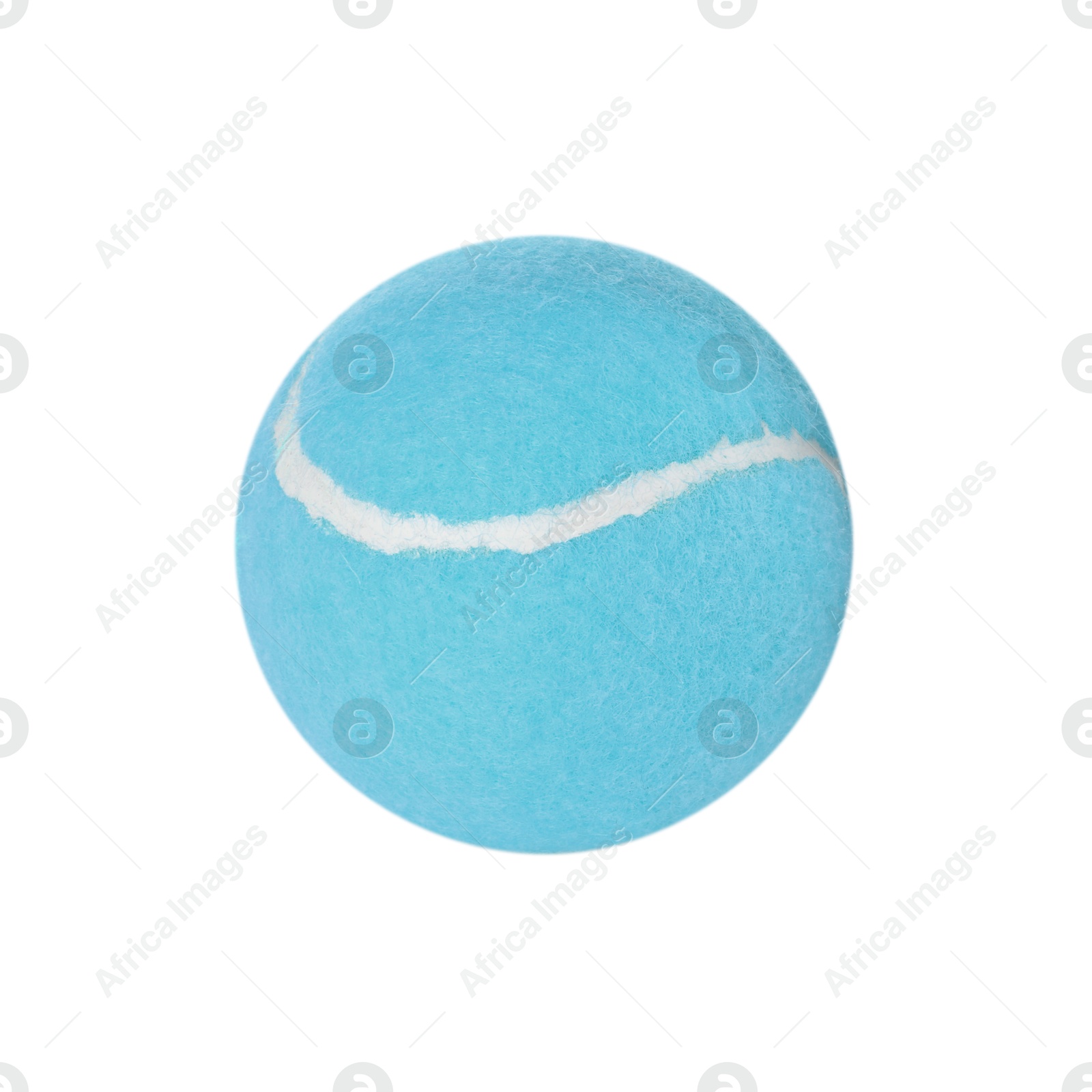 Image of One light blue tennis ball isolated on white