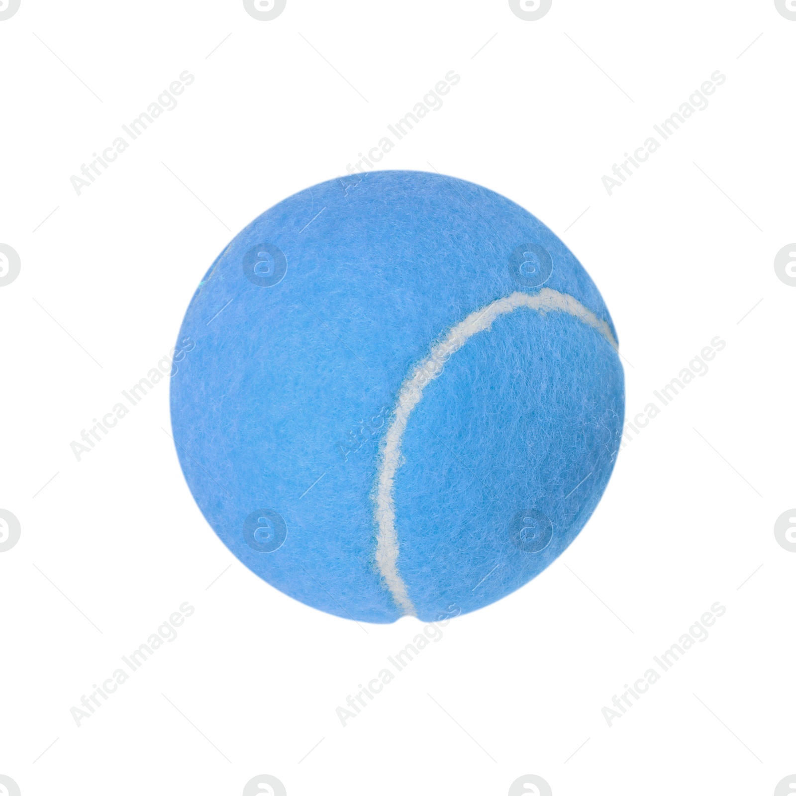 Image of One light blue tennis ball isolated on white