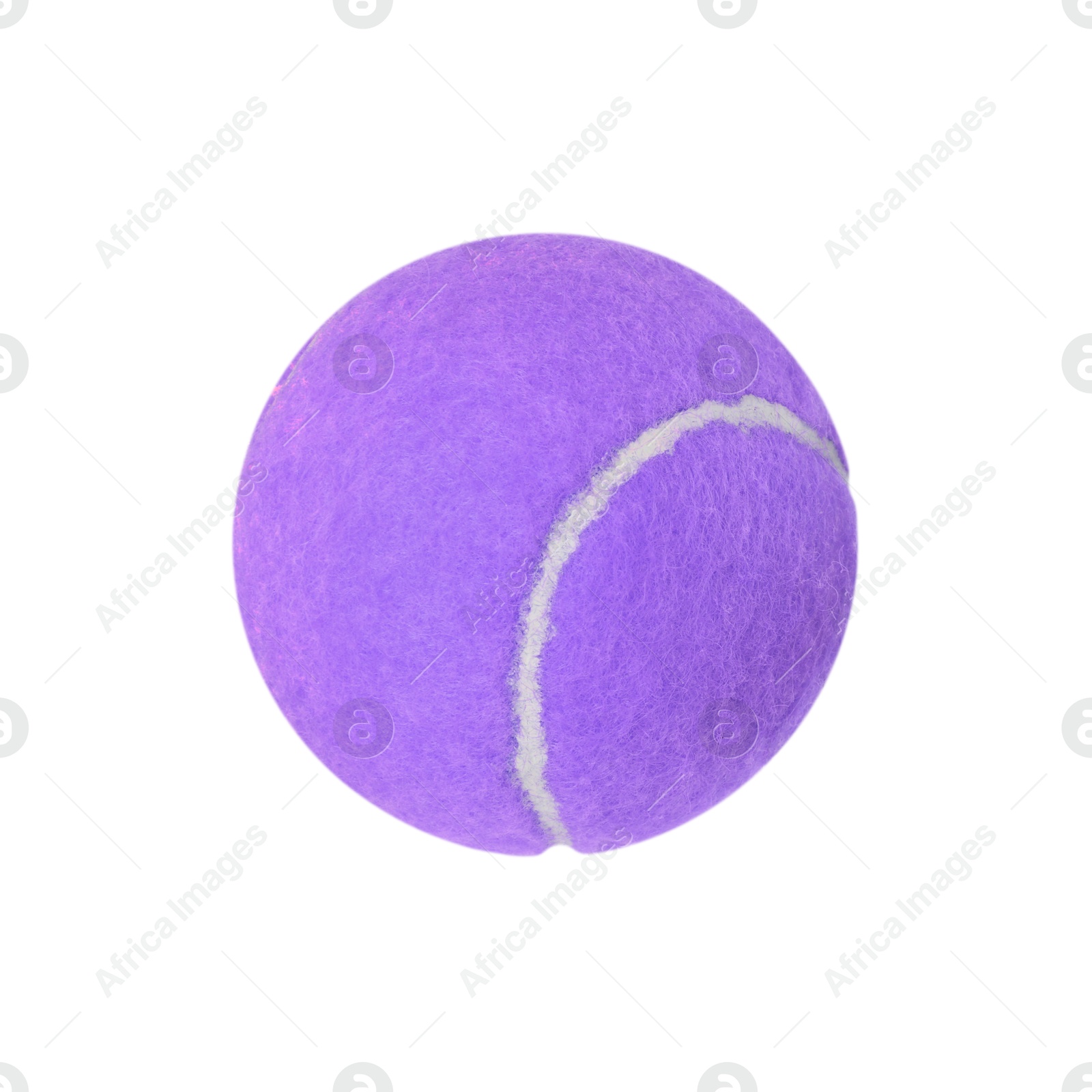 Image of One violet tennis ball isolated on white