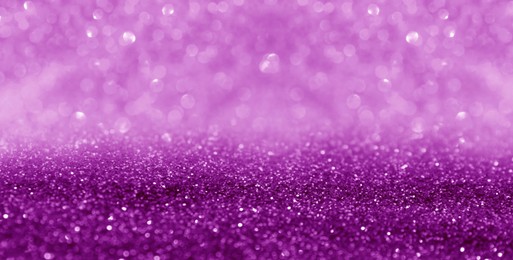 Image of Shiny violet glitter, closeup. Halloween background, banner design