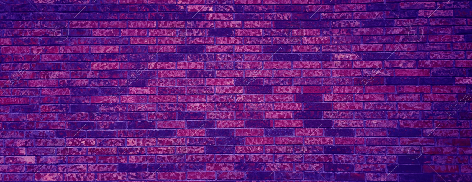 Image of Violet blue brick wall, banner design. Halloween background