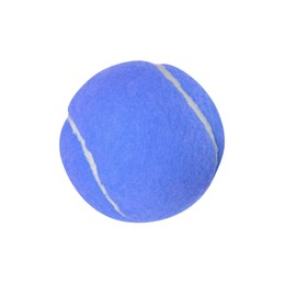 Image of One blue tennis ball isolated on white