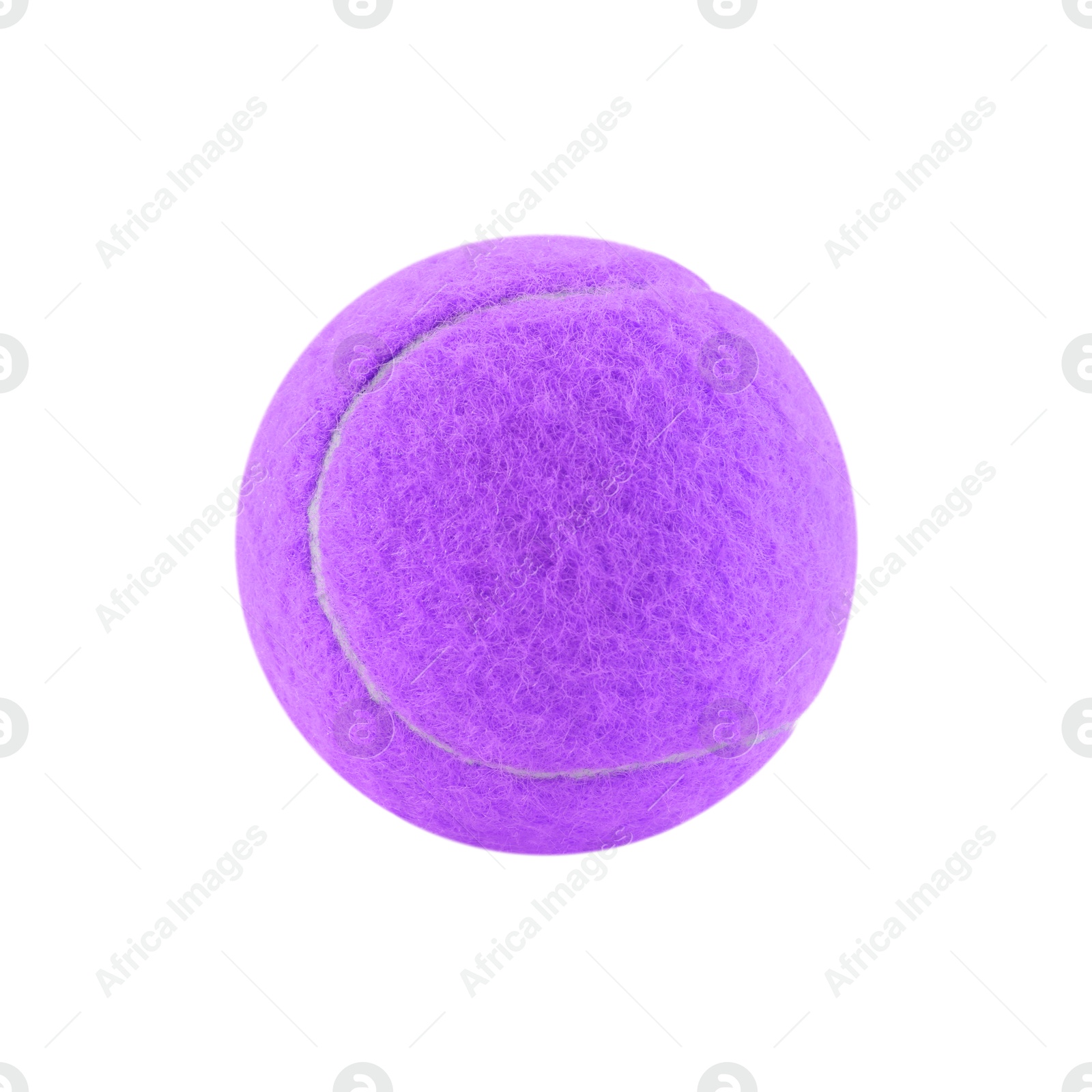 Image of One violet tennis ball isolated on white