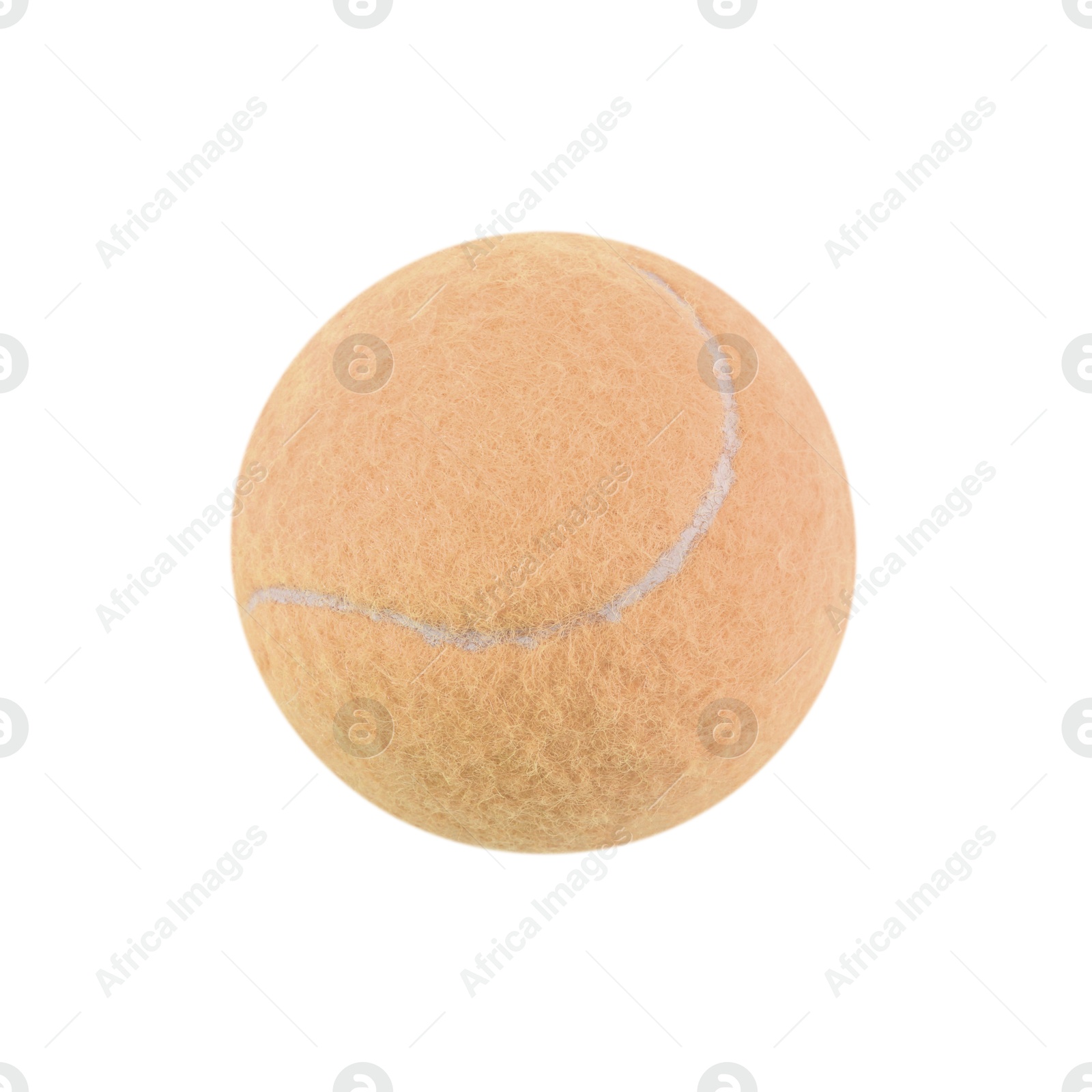 Image of One beige tennis ball isolated on white